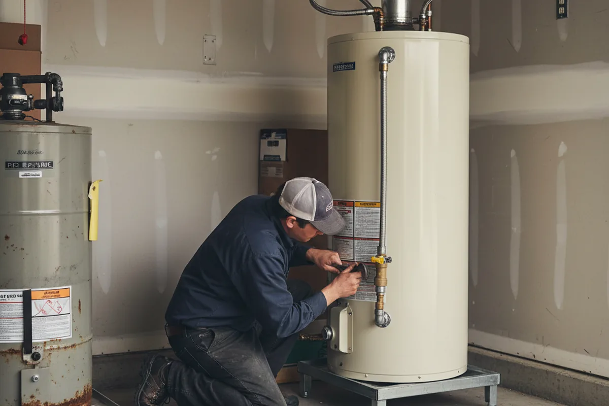 Water heater and shutoff valve replacement in Voluntown
